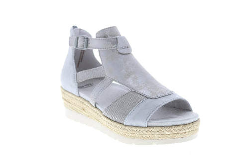 Earth Inc. Modena Jasmine Suede Womens Gray Suede Strap Flats Shoes