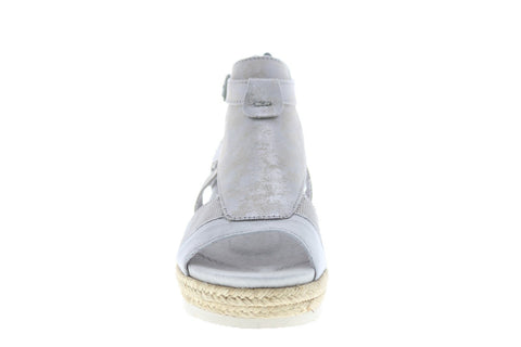Earth Inc. Modena Jasmine Suede Womens Gray Suede Strap Flats Shoes