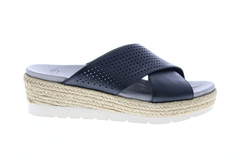 Earth Inc. Modena Marigold Leather Womens Black Flip-Flops Sandals Shoes