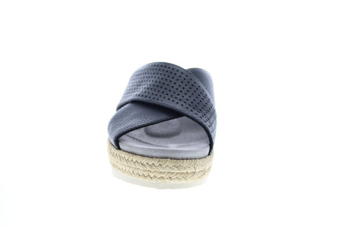 Earth Inc. Modena Marigold Leather Womens Black Flip-Flops Sandals Shoes