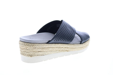 Earth Inc. Modena Marigold Leather Womens Black Flip-Flops Sandals Shoes