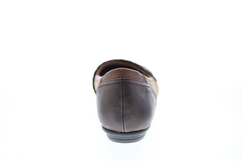 Earth Inc. Monarch Tumbled Leather Womens Brown Slip On Ballet Flats Shoes