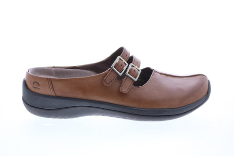 Earth Inc. Kara Monza Leather Womens Brown Leather Clog Flats Shoes