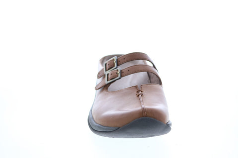 Earth Inc. Kara Monza Leather Womens Brown Leather Clog Flats Shoes
