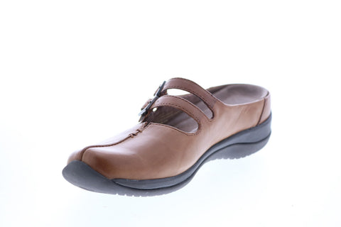 Earth Inc. Kara Monza Leather Womens Brown Leather Clog Flats Shoes