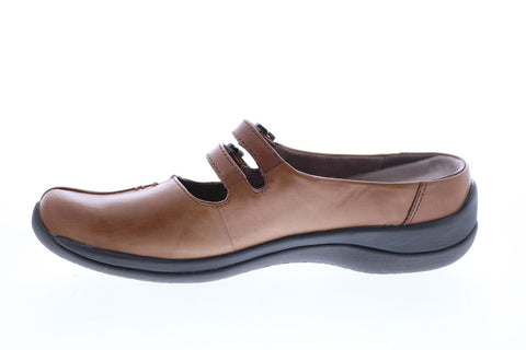 Earth Inc. Kara Monza Leather Womens Brown Leather Clog Flats Shoes
