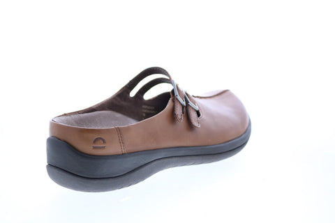 Earth Inc. Kara Monza Leather Womens Brown Leather Clog Flats Shoes
