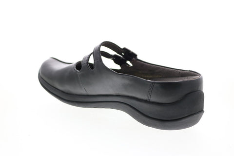 Earth Inc. Kara Monza Leather Womens Black Leather Clog Flats Shoes