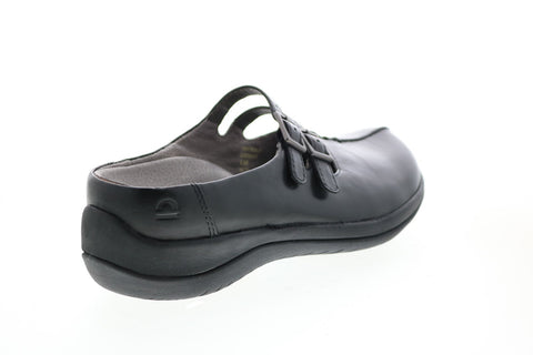 Earth Inc. Kara Monza Leather Womens Black Leather Clog Flats Shoes