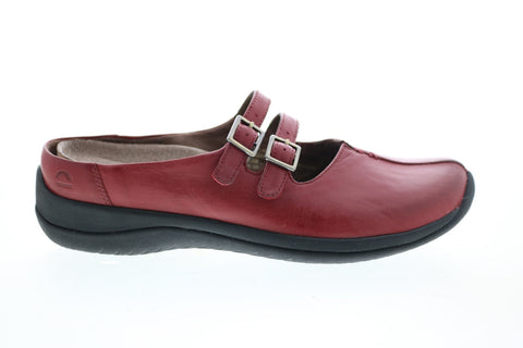Earth Inc. Kara Monza Leather Womens Burgundy Leather Clog Flats Shoes