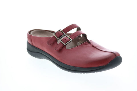 Earth Inc. Kara Monza Leather Womens Burgundy Leather Clog Flats Shoes
