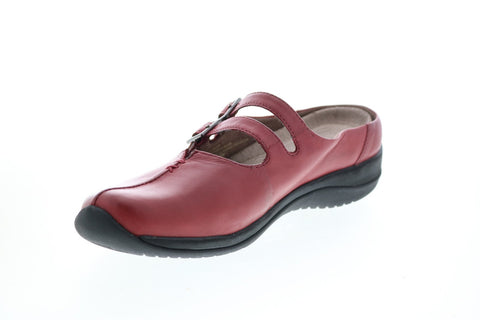 Earth Inc. Kara Monza Leather Womens Burgundy Leather Clog Flats Shoes