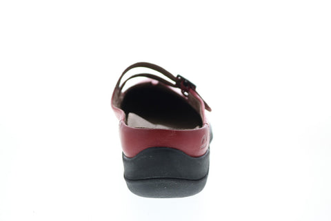 Earth Inc. Kara Monza Leather Womens Burgundy Leather Clog Flats Shoes