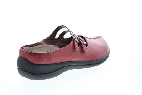 Earth Inc. Kara Monza Leather Womens Burgundy Leather Clog Flats Shoes