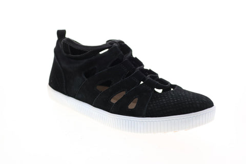 Earth Inc. Mulberry Gillie Tie Womens Black Suede Lifestyle Sneakers Shoes