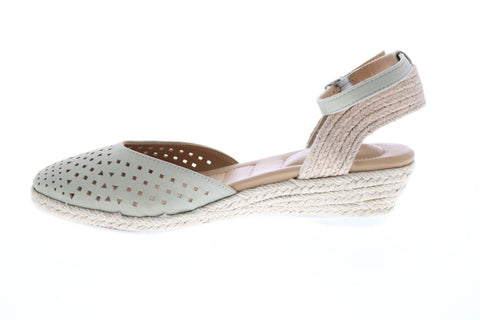 Me Too Norina Closed Toe Ankle Strap Womens Blue Slingback Flats Shoes