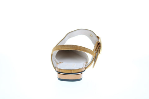 Bruno Magli Byron Womens Brown Leather Strap Flats Shoes