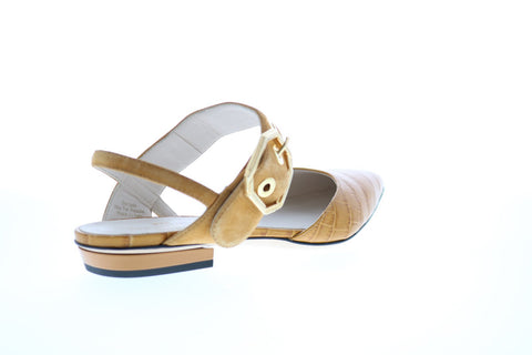 Bruno Magli Byron Womens Brown Leather Strap Flats Shoes