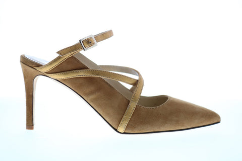 Bruno Magli Carla Womens Brown Suede Heels Strap Shoes