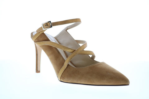 Bruno Magli Carla Womens Brown Suede Heels Strap Shoes