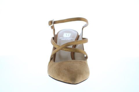 Bruno Magli Carla Womens Brown Suede Heels Strap Shoes