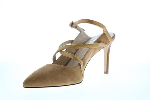 Bruno Magli Carla Womens Brown Suede Heels Strap Shoes