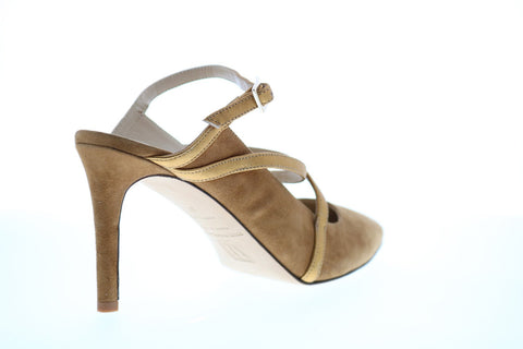 Bruno Magli Carla Womens Brown Suede Heels Strap Shoes