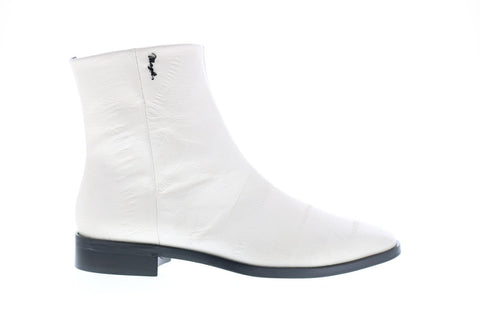 Bruno Magli Carlotta Womens White Zipper Casual Dress Boots Shoes