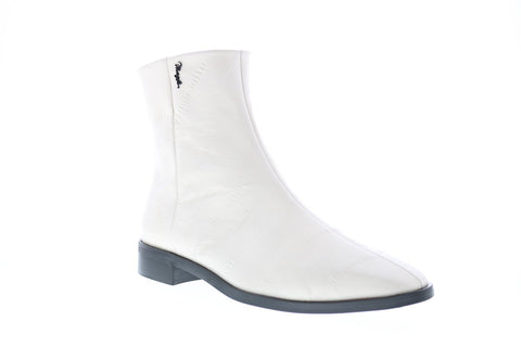 Bruno Magli Carlotta Womens White Zipper Casual Dress Boots Shoes