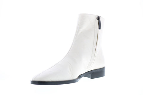 Bruno Magli Carlotta Womens White Zipper Casual Dress Boots Shoes