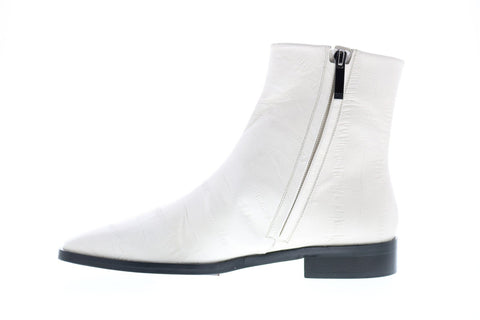 Bruno Magli Carlotta Womens White Zipper Casual Dress Boots Shoes