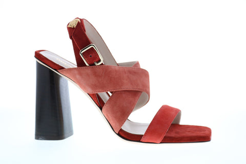 Bruno Magli Elita Womens Red Suede Heels Strap Shoes