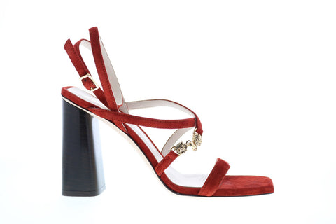 Bruno Magli Evelina-B Womens Red Suede Heels Strap Shoes