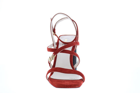 Bruno Magli Evelina-B Womens Red Suede Heels Strap Shoes