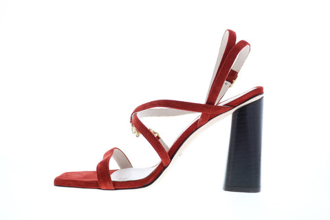 Bruno Magli Evelina-B Womens Red Suede Heels Strap Shoes