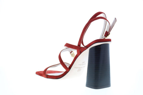 Bruno Magli Evelina-B Womens Red Suede Heels Strap Shoes