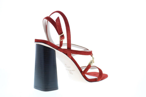 Bruno Magli Evelina-B Womens Red Suede Heels Strap Shoes