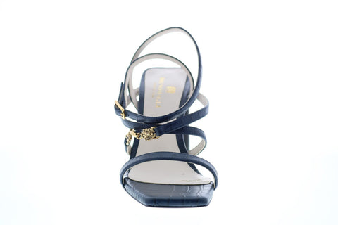 Bruno Magli Evelina Womens Blue Leather Heels Strap Shoes