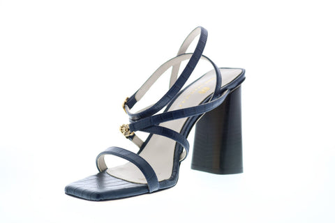 Bruno Magli Evelina Womens Blue Leather Heels Strap Shoes