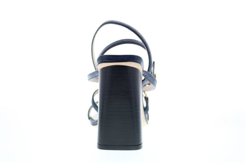 Bruno Magli Evelina Womens Blue Leather Heels Strap Shoes