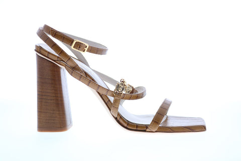 Bruno Magli Evelina Womens Brown Leather Heels Strap Shoes