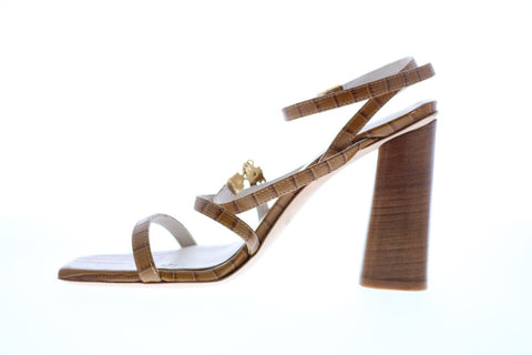 Bruno Magli Evelina Womens Brown Leather Heels Strap Shoes