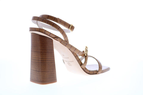 Bruno Magli Evelina Womens Brown Leather Heels Strap Shoes