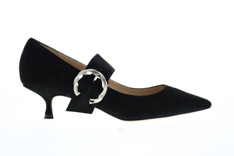 Bruno Magli Kamila Womens Black Suede Heels Strap Shoes