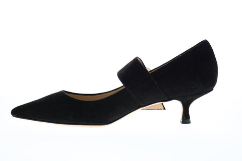 Bruno Magli Kamila Womens Black Suede Heels Strap Shoes