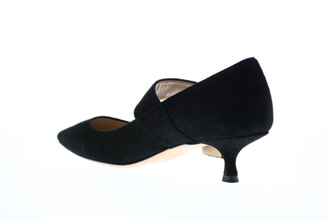 Bruno Magli Kamila Womens Black Suede Heels Strap Shoes