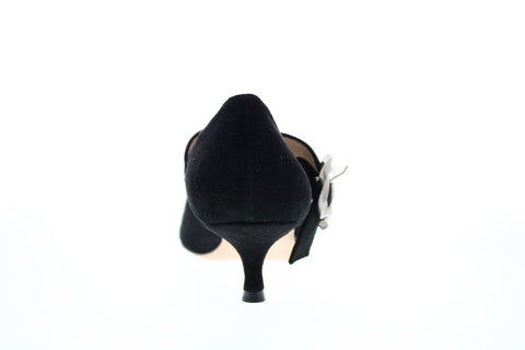 Bruno Magli Kamila Womens Black Suede Heels Strap Shoes