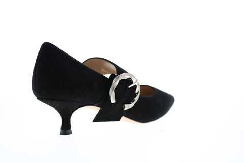 Bruno Magli Kamila Womens Black Suede Heels Strap Shoes