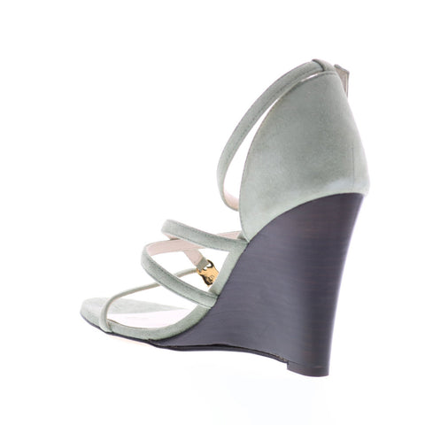 Bruno Magli Kandice Womens Green Suede Heels Strap Wedges Shoes