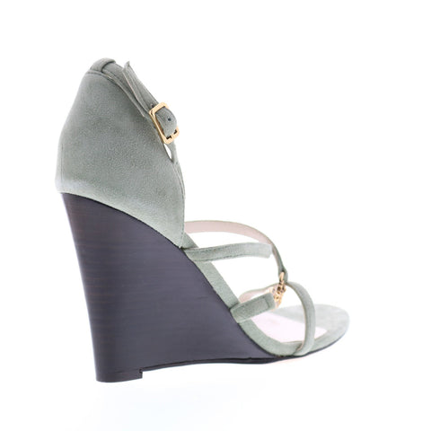 Bruno Magli Kandice Womens Green Suede Heels Strap Wedges Shoes